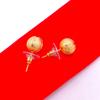 Aretes Florales Brillantes en Forma de Bola, Aretes de Botón, Elegantes Aretes de Latón Chapado en Oro con Perlas Redondas al por Mayor, Aretes de Botón Pequeños en Forma de Bola Dorada