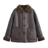Al por mayor Invierno 2025 Nuevo Transfronterizo Europeo y Americano para Mujer Casual Reversible Piel Integrada Solapa Chaqueta con Acabado de Alta Gama
