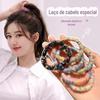Faixa de Cabelo Estilo Xiao Xiang Anel de Cabelo Simples Elegante de Lã para Menina Tira de Cabelo de Alta Elasticidade Corda de Cabelo para Rabo de Cavalo Acessórios de Cabelo