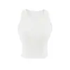 Camiseta deportiva tipo racerback de algodón acanalado estilo americano para mujer, primavera/verano 2026, sin mangas, adecuada para usar en capas o sola