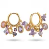 Pendientes Transfronterizos de Piedra Natural Colorida, Gama Alta, Modernos, Elegantes, Pendientes Retro, Personalidad de Nicho, Clips para Orejas Bohemios
