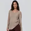 Nova Blusa de Yoga Outono Feminina Casual com Pingente Pilates Esportiva Manga Longa Solta Leve Respirável Roupas de Yoga
