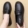 2026 Nuevo Modelo Zapatos Planos de Cuero Suave Antideslizantes Suela Suave Cómodos para Madres de Mediana Edad, Zapatos de Trabajo, Nuevos Zapatos de Cuero de Otoño para Mujer