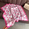 Bufanda Cuadrada de Seda Impresa Elemento Océano 2025 Chal de Gama Alta Bufanda para el Cuello Protección Solar Bufanda Cuadrada Pequeña Pañuelo para la Cabeza Bufanda para Mujer