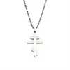 Pendente Cruz de Aço Titânio Novo Transfronteiriço Colar Cruz de Aço Inoxidável Bizantino Ortodoxo Russo Masculino