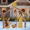 Belén Iluminado de 6 Pies con 250 Luces para Navidad, Sagrada Familia, Fiesta Navideña en Interiores, Decoración de Jardín