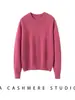 Nuevo Suéter de Punto de Cuello Redondo 100% Cachemira Otoño/Invierno 2026 Manga Larga para Mujer Colorido de Puntos Corte Holgado Top de Cachemira
