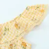 Vestido de Encaje con Estampado de Cuadros Retro Francés, Cordones, Volantes y Mangas Cortas tipo "Flying Sleeves" para Mujer, Nuevo Producto Primavera 2026