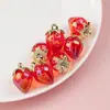 Nuevo Agujero para Colgar Fresa Chapada Accesorios Resina DIY Accesorios para Joyería Cadena de Teléfono Móvil Llavero Colgante Colgante