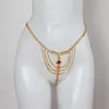 Acessórios Europeus e Americanos Cheios de Strass Corrente Corporal para Mulheres Boate Praia Tanga Sexy com Franjas Corrente de Tanga para Lingerie