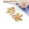Serie Océano Dorado Cobre Chapado en Oro de 18k Joyería Colgante Hecho a Mano Estrella de Mar Tortuga Caballito de Mar Accesorios para Collar