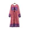 Vestido estampado Bohemia transfronterizo Europa y Estados Unidos una variedad de fabricantes de vestidos florales suministro directo una variedad de falda suelta