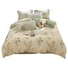 Conjunto de Quatro Peças para Cama em Algodão Puro Estilo Pastoral Quatro Estações Lençóis de Algodão Espessos e Capas de Edredom Dormitório Conjunto de Lençóis de Três Peças com Elástico Conjunto de Cama