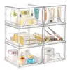 Caja de almacenamiento de cosméticos transfronteriza, almacenamiento transparente de acrílico tipo cajón para medicamentos y papelería, almacenamiento de escritorio apilable