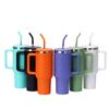 Termo de doble capa de acero inoxidable para coche, vaso de hielo de 40 oz con asa, ideal como regalo de Amazon.