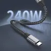 Cable de Datos USB 4.0 de Fábrica Original Multifuncional 240W Macho-Macho Carcasa de Aluminio Versión Trenzada Proyección de Pantalla 8K60Hz