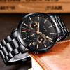 Reloj de cuarzo deportivo para hombre LIGE de comercio exterior, resistente al agua, con correa de acero, doble esfera, multifunción, reloj de pulsera de negocios
