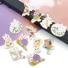 Colgante de Aleación de Esmalte de Zorro Floral de Dibujos Animados Transfronterizo Accesorios de Joyería DIY para Colgante de Collar y Pendiente