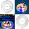 Anillo flotador LED nuevo de punto, inflable de PVC, juguetes acuáticos para niños, cinturón de luz nocturna, para acostarse en la foto de la网红