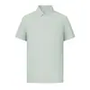 Camisa Polo de Hielo de Secado Rápido para Hombre Color Negro Sólido Cuello Solapa Manga Corta Ropa de Trabajo de Negocios Casual