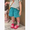 Shorts de Verano para Niñas, Elegantes Shorts Trendy Infantiles de Lunares con Lazo, Color Dopamina a la Rodilla, Pantalones Cortos Calientes Estilo Coreano