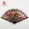 Fabricantes suministran abanico de plástico plegable de encaje estilo japonés para publicidad abanico de encaje para danza estilo japonés al por mayor