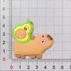 Etiqueta de equipaje de capibara linda famosa en Internet Kabibala accesorios zapatos flor comida juego etiqueta de equipaje etiqueta de identificación colgante