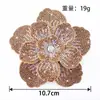 Adorno de cabeza de flor de pedrería accesorio DIY, accesorio de ropa, decoración de zapato de flor, aplique de tela de tres capas, peonía tridimensional