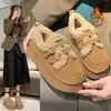 Sapatos de algodão com sola grossa para mulheres, para uso externo no inverno, novos da moda 2026, botas de neve slip-on, estilo Birkenstock retrô com forro de fleece