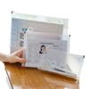 Bolsa de plástico transparente tridimensional para documentos de oficina, tamaño A4, de gran capacidad, para exámenes de estudiantes.