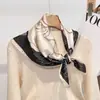 Faixa de Cabelo Estampada de Verão e Outono Lenço de Seda Pequeno Fitas Longas Pequenas Femininas Estilo Francês Lenço Quadrado Pequeno Camisa para Amarrar