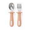Set de Cuchara y Tenedor de Silicona PPSU Coloreable para Niños Cuchara y Tenedor de Acero Inoxidable Vajilla de Entrenamiento para Bebés Suplemento Alimenticio Cuchara y Tenedor