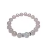 Pulsera Simple de Cristal Rosa Natural Pulsera de Caballo Rosa Suave Pulsera Elástica de Cristal para Mujer Joyería Regalo para Novia