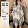 Pijama de Verano Nuevo Listo para Usar para Mujer, Algodón de Imitación con Almohadillas en el Pecho, Camisón de Tirantes, Dulce y Casual, Una Pieza Envío Directo, Envío Gratis