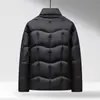 Chaqueta de plumón para hombres jóvenes y de mediana edad, 90% plumón de pato blanco, cuello alto, estilo corto, engrosada, a prueba de viento, abrigo para hombre para ir al trabajo, venta al por mayor