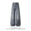 Jeans curvos desgastados estilo retro americano con orejas de gato para hombre, nuevo estilo de otoño, pantalones rectos holgados para adolescentes