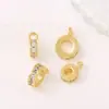 Contas Cilíndricas de Zircônia Banhadas a Ouro 14K que Preservam a Cor, Contas Roda, Contas Espaçadoras com Argolas para Pendurar, Fechos de Pingente de Três Vias, Acessórios para Joias DIY C44