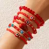 Estilo Bohemio Transfronterizo Europeo y Americano Ojos de Cuentas de Arroz Coloridas Juego de Diez Piezas Pulsera de Cuentas Exagerada Dopamina Venta al por Mayor para Mujeres