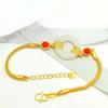 Pulsera de hebilla de seguridad con gema chapada en oro de latón joyería de imitación de oro galvanizada entidad comercio electrónico suministro Pulsera para mujer pulsera
