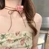 Estilo Frío Negro Cena Súper Hada Pequeña Camelia Encaje Gargantilla Collar Vintage Palacio Sexy Banda para el Cuello