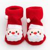 Calcetines de Otoño e Invierno para Bebé, Calcetines Antideslizantes para Recién Nacidos con Puntos, Calcetines Rojos de Piso para Bebé de un Mes, Engrosados y Cálidos