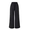 Calças compridas de perna larga, casuais, soltas, emagrecedoras, com cintura elástica e cordão, corte relaxed, para mulheres, nova moda outono, versátil