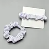 Elástico de Cabelo Floral de Chiffon Suave Estilo Coreano para Meninas, Corda de Cabelo Elástica Alta para Coque