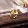 Anillo Abierto de Circonita Estilo Europeo y Americano Simple para Mujer, Anillo de Oro Arena Vietnamita de Moda, Lujo Ligero, Color Duradero, Joyería Transfronteriza