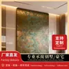 Pared de fondo de aluminio con relieve personalizada de alta gama, mural de aluminio tallado en 3D para recepción de hotel, decoración metálica para proyecto de salón de club
