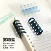 Anillo Segmentado de 5 Agujeros para Hojas Sueltas Clip de Unión de Plástico Anillo de Fijación para Planificador DIY Anillo de Clip Transparente de Color Suministros de Oficina