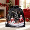 Bolsa de Presente de Natal em Cetim de Seda Personalizada com Cordão para Armazenamento de Joias e Presentes, Embalagem para Doces por Atacado
