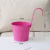 Maceta colgante de metal grande personalizada tipo cubo para barandillas de balcones interiores, maceta colgante sin agujeros para suculentas y plantas verdes, maceta colgante de pared
