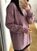 Camiseta Básica Clássica Costurada de Manga Longa Slimming Cor Sólida Feminina Estilo Coreano de Primavera Camada Interna Solta Roupa da Internet