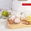 Taza medidora de vidrio de gran capacidad con asa de escala Taza medidora en mililitros Hogar Resistente al calor Cocina Leche Horneado Batir huevos Bol